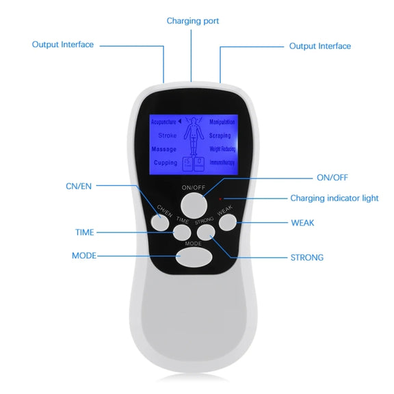 Multifunctional Low Frequency Pulse Meridian Physiotherapy Massage Instrument, Color: Blue Standard