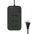 T24 2m 3000W 6 Plugs + PD + 4-USB Ports Multifunctional Flame-Retardant Socket With Switch(US Plug) - Extension Socket by PMC TechLife | Online Shopping South Africa | PMC TechLife | Buy Now Pay Later Mobicred