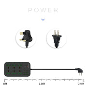 T24 2m 3000W 6 Plugs + PD + 4-USB Ports Multifunctional Flame-Retardant Socket With Switch(US Plug)