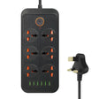 A07 2m 3000W 6 Plugs + 6-USB Ports Multifunctional Flame-retardant Socket with Switch(UK Plug) - Extension Socket by PMC TechLife | Online Shopping South Africa | PMC TechLife | Buy Now Pay Later Mobicred