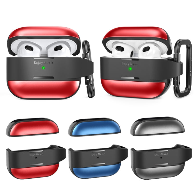 AhaStyle WG75-PRO For AirPods Pro Split TPU+Aluminum Alloy Combination Protective Cover(Blue) - free shipping - PMC Jewellery - Order now!