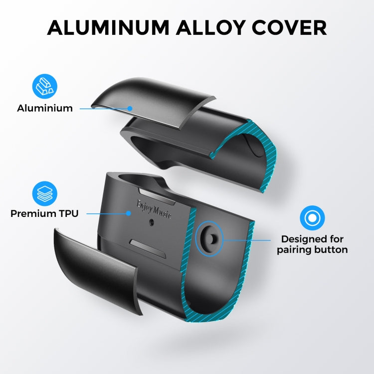 AhaStyle WG75-PRO For AirPods Pro Split TPU+Aluminum Alloy Combination Protective Cover(Blue)