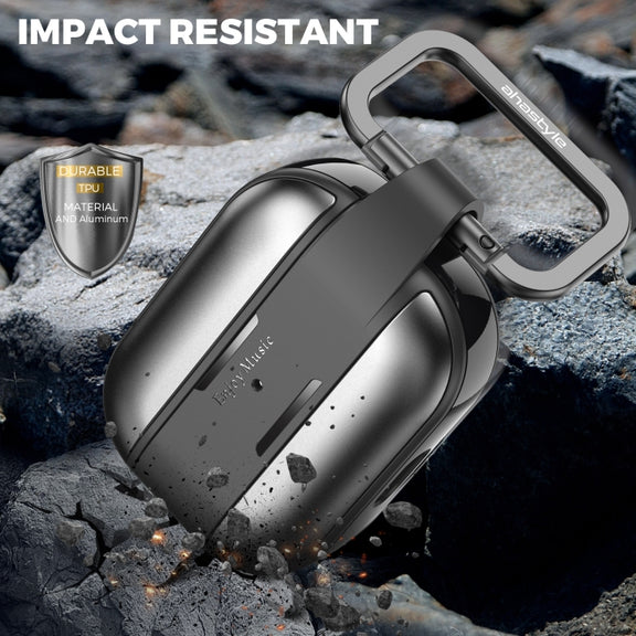 AhaStyle WG75-PRO For AirPods Pro Split TPU+Aluminum Alloy Combination Protective Cover(Blue)