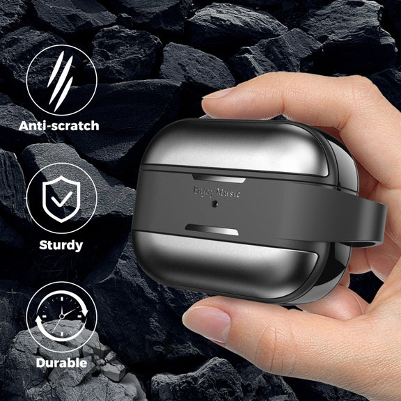 AhaStyle WG75-PRO For AirPods Pro Split TPU+Aluminum Alloy Combination Protective Cover(Gray)