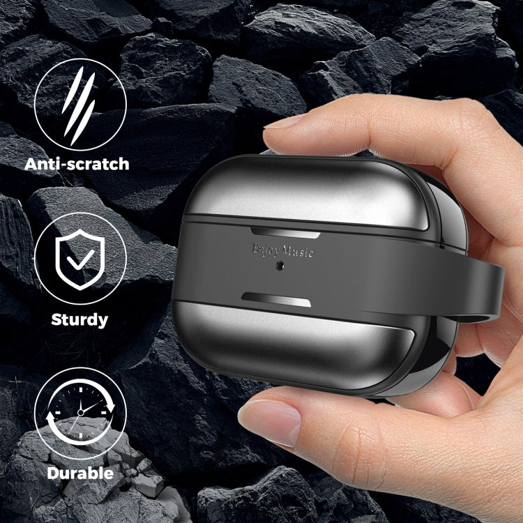 AhaStyle WG75-PRO For AirPods Pro Split TPU+Aluminum Alloy Combination Protective Cover(Gray)