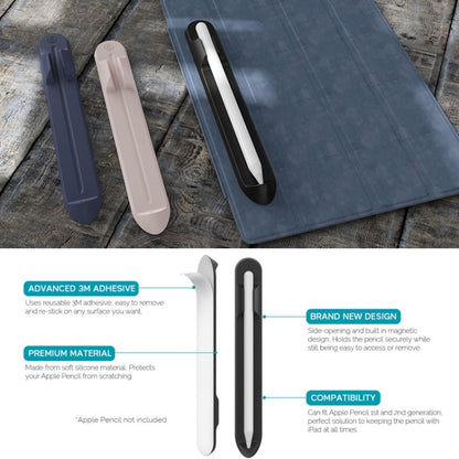 AhaStyle PT112 For Apple Pencil 1 / 2 Handwritten Pen Silicone Storage Groove Magnetic Silicone Pen Holder(Blue) - free shipping - PMC Jewellery - Order now!