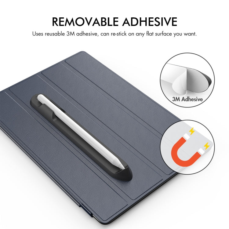 AhaStyle PT112 For Apple Pencil 1 / 2 Handwritten Pen Silicone Storage Groove Magnetic Silicone Pen Holder(Blue)
