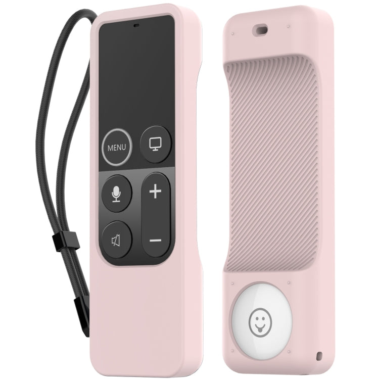For Apple TV HD / 4K+AirTag AhaStyle PT157 Remote Control Tracker 2 In 1 Silicone Protective Cover(Pink) - Remote Control Covers by AhaStyle | Online Shopping South Africa | PMC TechLife | Buy Now Pay Later Mobicred