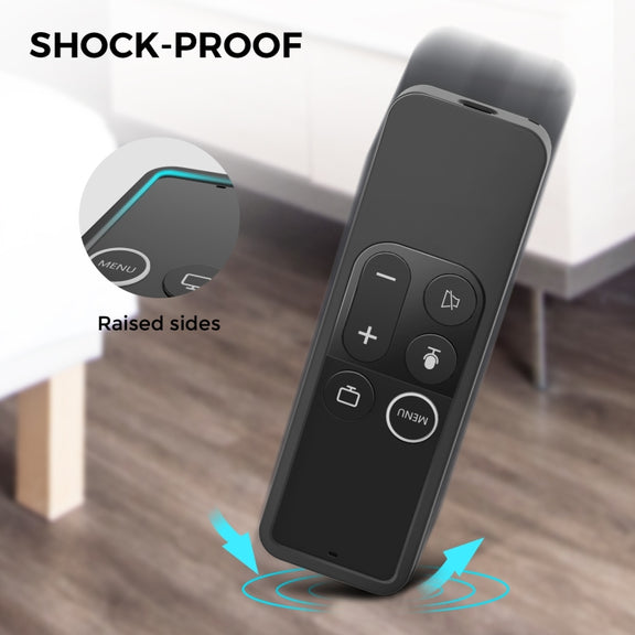 For Apple TV HD / 4K+AirTag AhaStyle PT157 Remote Control Tracker 2 In 1 Silicone Protective Cover(Black)