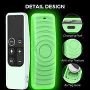 For Apple TV HD / 4K+AirTag AhaStyle PT175 Remote Control Tracker 2 In 1 Silicone Protective Cover(Luminous Green)