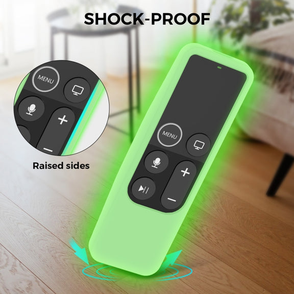 For Apple TV HD / 4K+AirTag AhaStyle PT175 Remote Control Tracker 2 In 1 Silicone Protective Cover(Luminous Green)