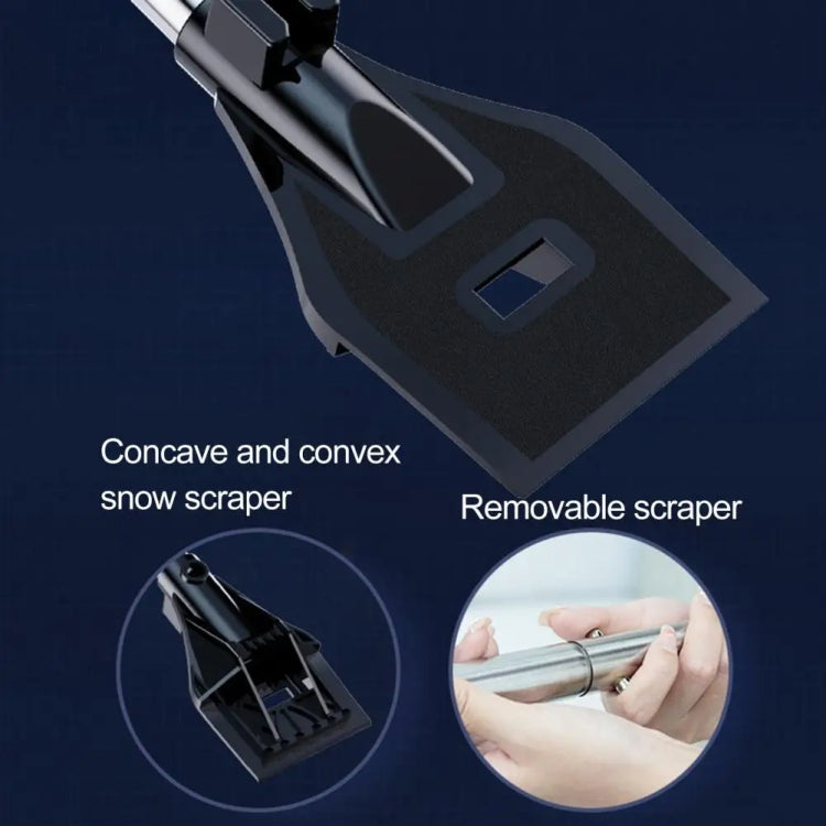 3-in-1 Car Snow Shovel Brush Kit Stainless Steel Retractable Ice Scraper(Black) - Ice Scraper by PMC TechLife | Online Shopping South Africa | PMC TechLife | Buy Now Pay Later Mobicred