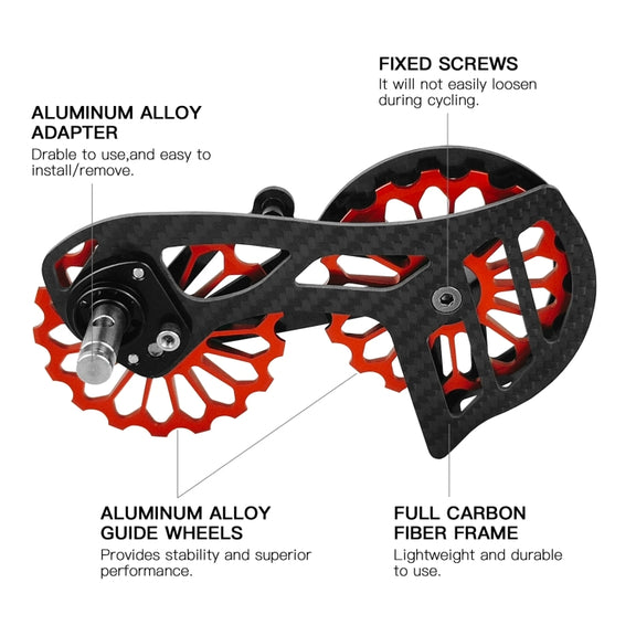 Carbon Fiber Guide Wheel For Road Bike Bicycle Bearing Rear Derailleur Guide Wheel Parts, Model Number: SD2 Black