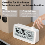 Visual Timer Alarm Clock Dual Display LCD Time Reminder(Pink)