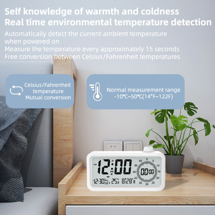 Visual Timer Alarm Clock Dual Display LCD Time Reminder(Pink)