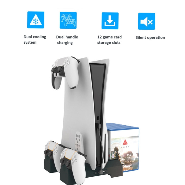For PS5 iplay Dual-seat Charging and Cooling Base Bracket Storage Rack(Black) - free shipping - PMC Jewellery - Order now!