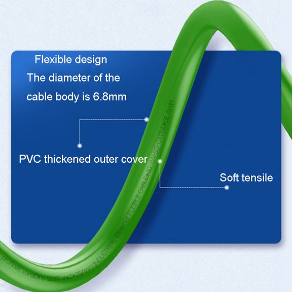 8m CAT6 Double Shielded Gigabit Industrial Cable Vibration-Resistant And Highly Flexible Drag Chain Cable