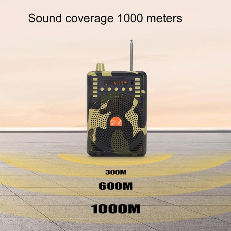 48W Wireless Bluetooth Voice Amplifier with Remote Control Supports USB/TF Card Playback UK Plug(Camouflage)