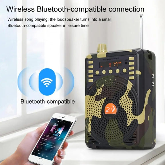 48W Wireless Bluetooth Voice Amplifier with Remote Control Supports USB/TF Card Playback AU Plug(Camouflage)
