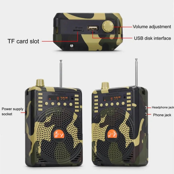 48W Wireless Bluetooth Voice Amplifier with Remote Control Supports USB/TF Card Playback AU Plug(Camouflage)