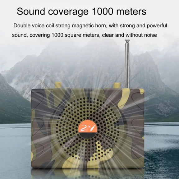 25W  Bluetooth Voice Amplifier Bird Hunting Speaker Supports USB/TF/FM 1000m Remote Control US Plug(Camouflage)