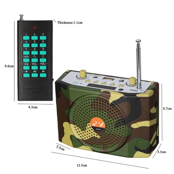 25W  Bluetooth Voice Amplifier Bird Hunting Speaker Supports USB/TF/FM 1000m Remote Control US Plug(Camouflage)