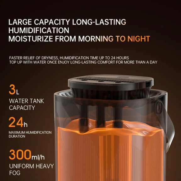 3L Smart Spray Humidifier Three-hole Spray With Night Light, Spec: Rechargeable 3000mAh