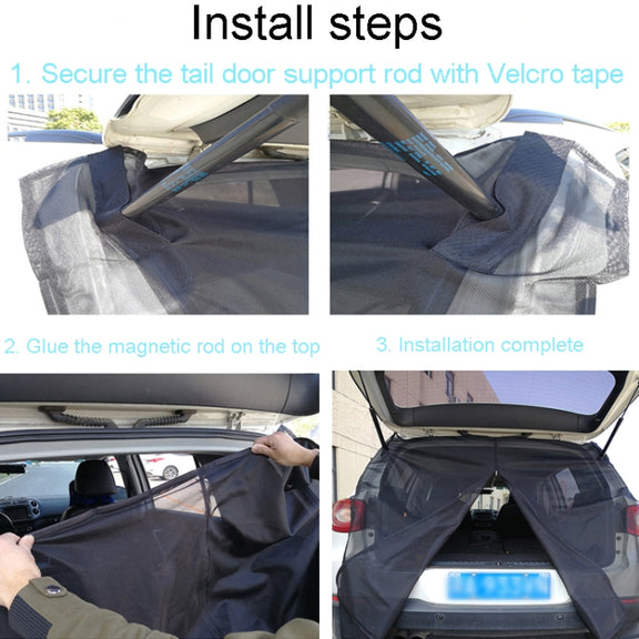 M 156 x 150cm Car Tailgate Anti-Mosquito And Insect Screens Trunk Magnetic Sunscreen Mosquito Net