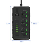 B09 2m 3000W 3 Plugs + PD + 4-USB Ports Multifunctional Flame-Retardant Socket With Switch(US Plug)