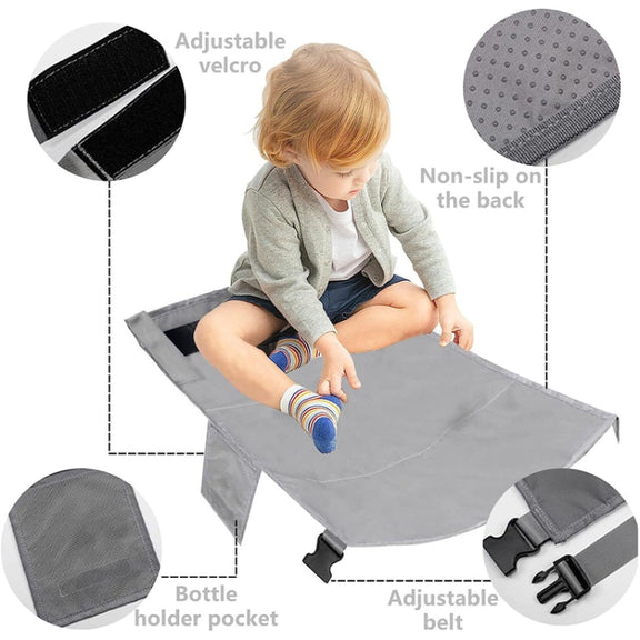 79 x 44cm Kids Airplane Seat Extender Portable Travel Seat Cushion(Black)