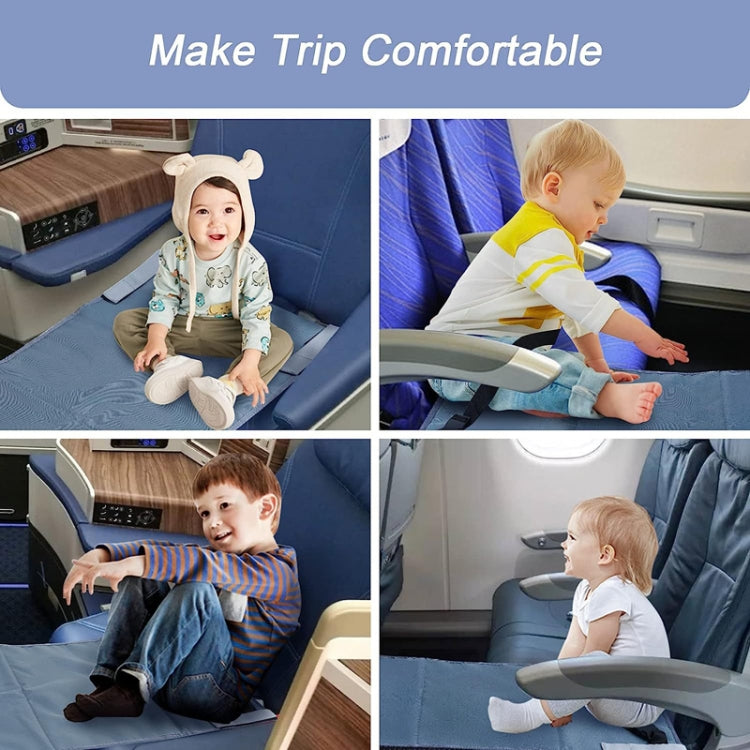 79 x 44cm Kids Airplane Seat Extender Portable Travel Seat Cushion(Blue)