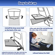 79 x 44cm Kids Airplane Seat Extender Portable Travel Seat Cushion(Black)