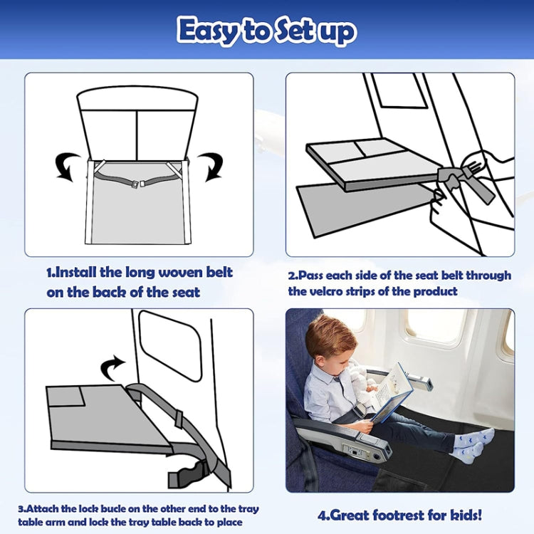 79 x 44cm Kids Airplane Seat Extender Portable Travel Seat Cushion(Gray) - Seat Accessories by PMC TechLife | Online Shopping South Africa | PMC TechLife