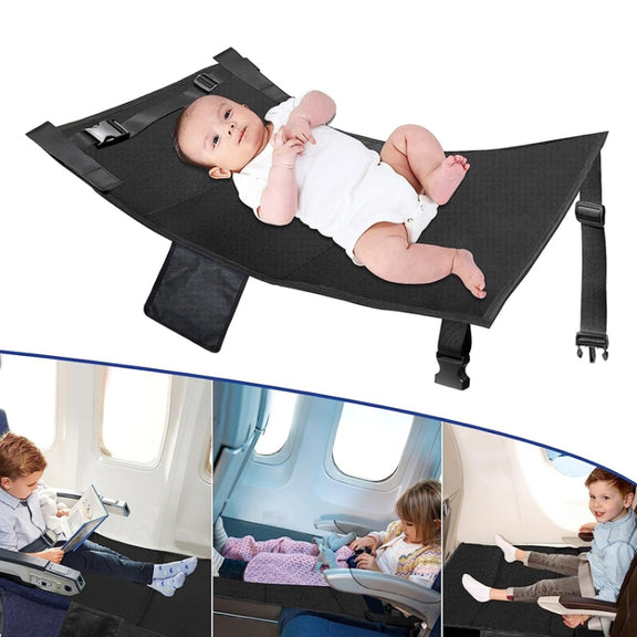79 x 44cm Kids Airplane Seat Extender Portable Travel Seat Cushion(Black)