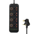 A05 2m 3000W 4 Plugs + 6-USB Ports Multifunctional Flame-Retardant Socket With Switch(UK Plug) - Extension Socket by PMC TechLife | Online Shopping South Africa | PMC TechLife | Buy Now Pay Later Mobicred