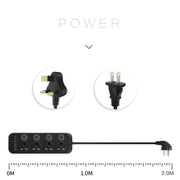 A05 2m 3000W 4 Plugs + 6-USB Ports Multifunctional Flame-Retardant Socket With Switch(UK Plug)