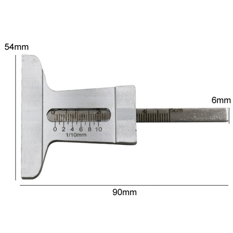 0-50mm Stainless Steel Tire Tread Vernier Depth Gauge - Electronic Test by PMC TechLife | Online Shopping South Africa | PMC TechLife | Buy Now Pay Later Mobicred