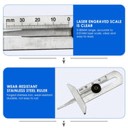 0-50mm Stainless Steel Tire Tread Vernier Depth Gauge