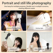 LED Mobile Phone Live Beauty Fill Light USB Charging Camera Pocket Light(White)