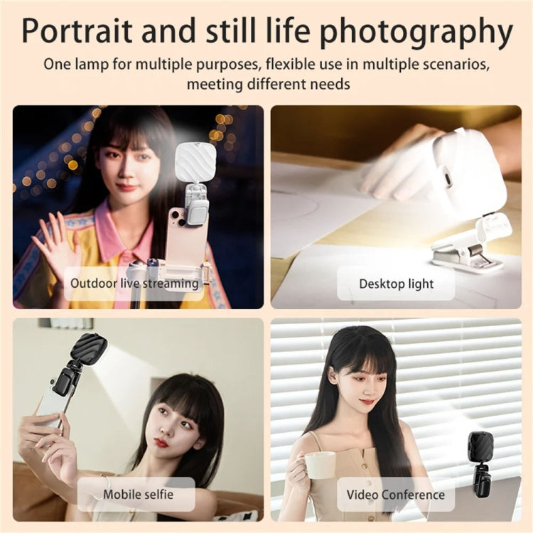 LED Mobile Phone Live Beauty Fill Light USB Charging Camera Pocket Light(White)