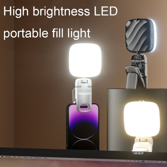 LED Mobile Phone Live Beauty Fill Light USB Charging Camera Pocket Light(White)