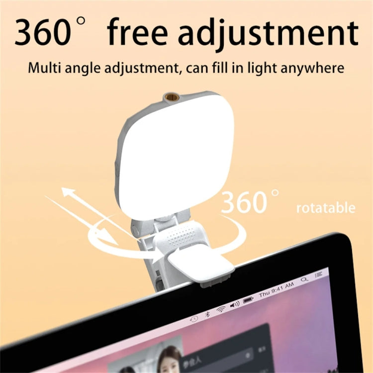 LED Mobile Phone Live Beauty Fill Light USB Charging Camera Pocket Light(White)