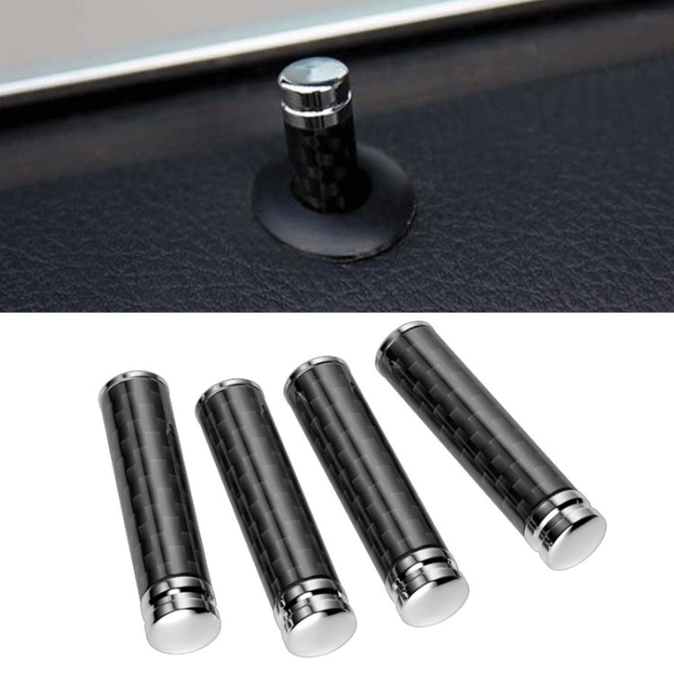 4pcs/set Carbon Fiber Door Interior Deadbolt Trim Cover - Others by PMC TechLife | Online Shopping South Africa | PMC TechLife | Buy Now Pay Later Mobicred