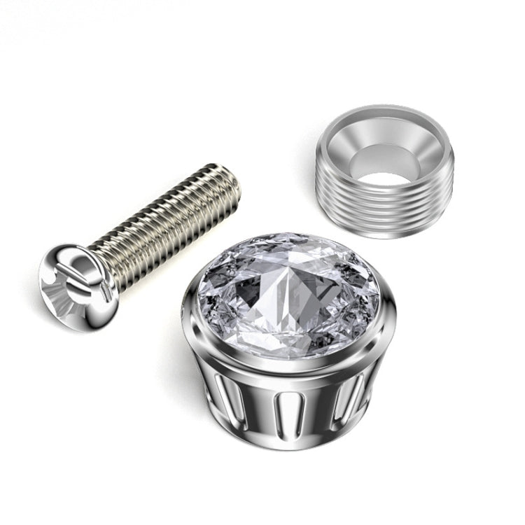 Licence Plate Frame Rhinestone Anti-theft Fixing Nut Cover(Pink Diamond) - free shipping - PMC TechLife - Order now!