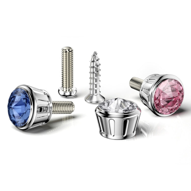 Licence Plate Frame Rhinestone Anti-theft Fixing Nut Cover(White Diamond) - free shipping - PMC TechLife - Order now!