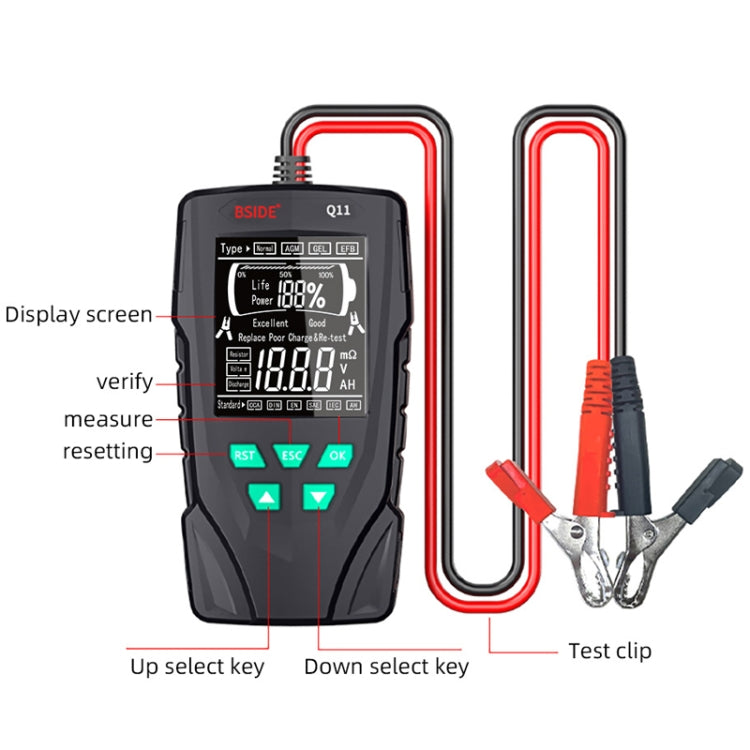 BSIDE Q11 Car Battery Detector 12V/24V Battery Life Capacity Internal Resistance Tester - free shipping - PMC TechLife - Order now!