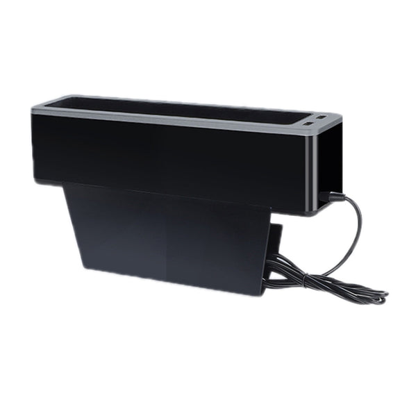 Car Seat Gap Storage Box with 2 USB Charging Port, Color: Co-pilot Gray