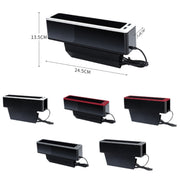 Car Seat Gap Storage Box with 2 USB Charging Port, Color: Co-pilot Red