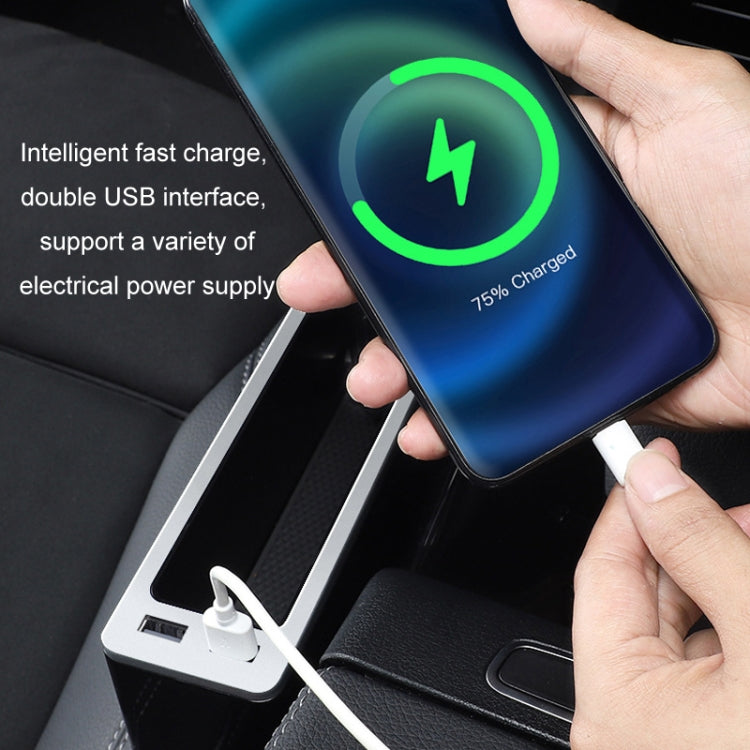 Car Seat Gap Storage Box with 2 USB Charging Port, Color:  Principal Driver Silver - Stowing Tidying by PMC TechLife | Online Shopping South Africa | PMC TechLife | Buy Now Pay Later Mobicred
