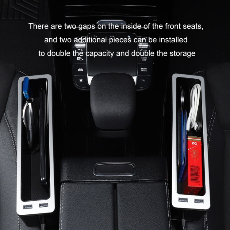 Car Seat Gap Storage Box with 2 USB Charging Port, Color:  Principal Driver Silver - Stowing Tidying by PMC TechLife | Online Shopping South Africa | PMC TechLife | Buy Now Pay Later Mobicred